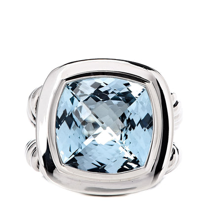 David Yurman Sterling Silver Blue Topaz 14mm Albion Ring 52 6 1 of 5