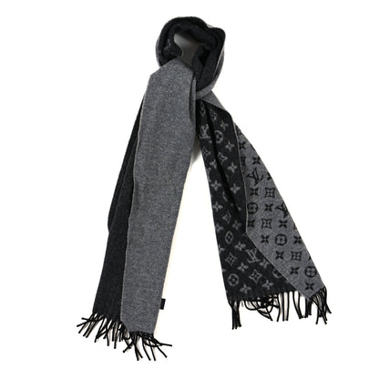 Louis Vuitton Cashmere Wool Monogram Gradient Scarf Light Grey 1 of 3