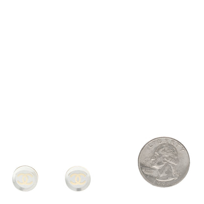 Chanel Mirror Resin CC Earrings Silver 2 of 3