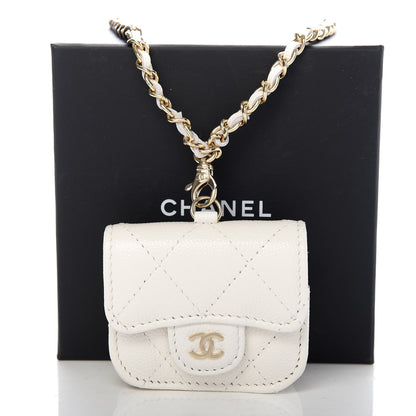 Chanel Caviar Quilted Airpods Pro Case White 7 of 7