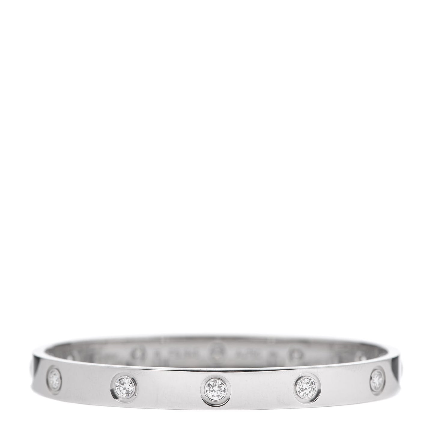 18K White Gold 10 Diamond LOVE Bracelet 16
