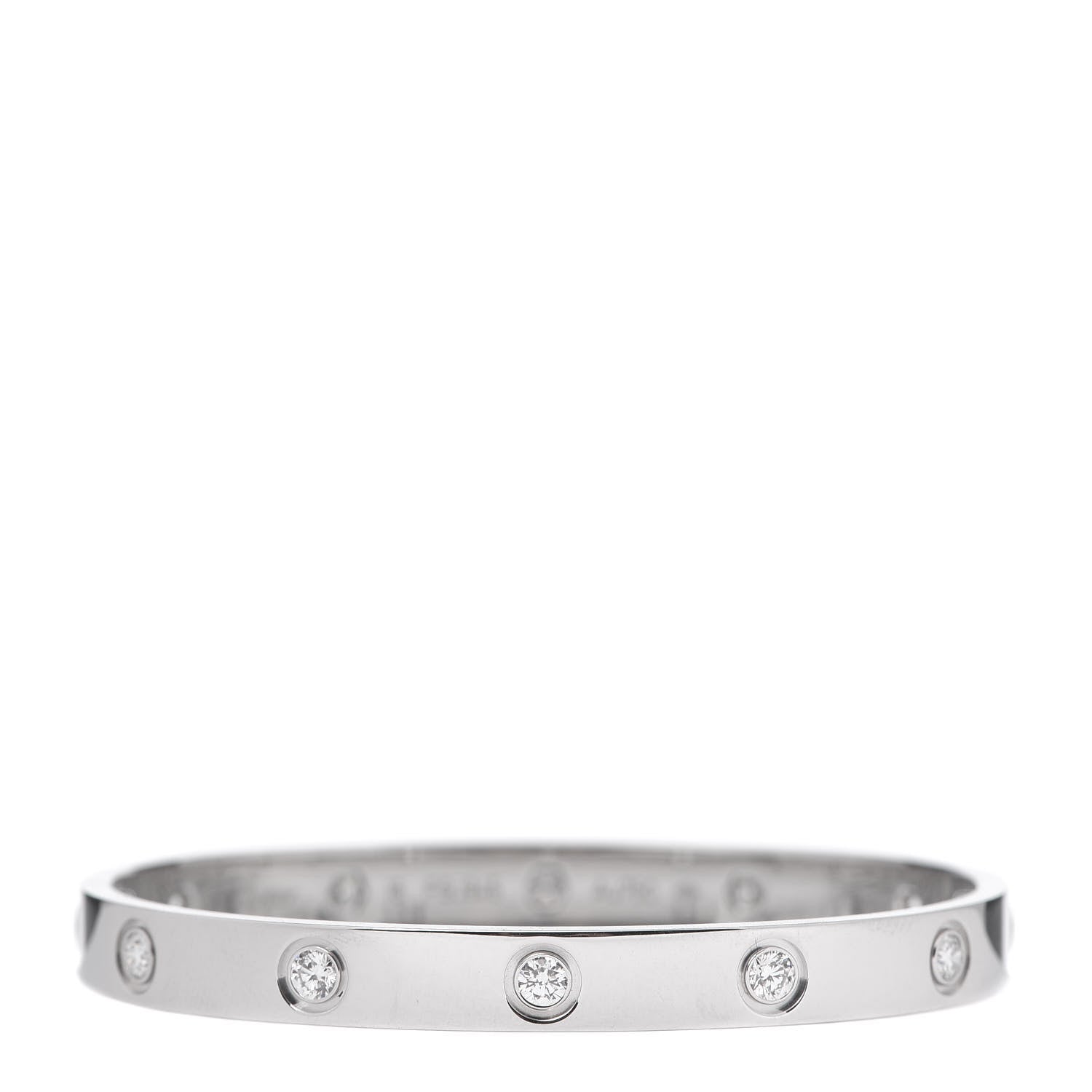 Cartier 18K White Gold 10 Diamond LOVE Bracelet 16 3 of 7