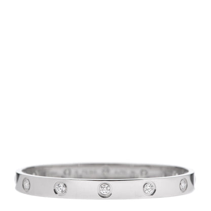 Cartier 18K White Gold 10 Diamond LOVE Bracelet 16 3 of 7