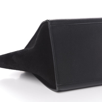 Celine Drummed Calfskin Suede Medium Trapeze Black 9 of 10