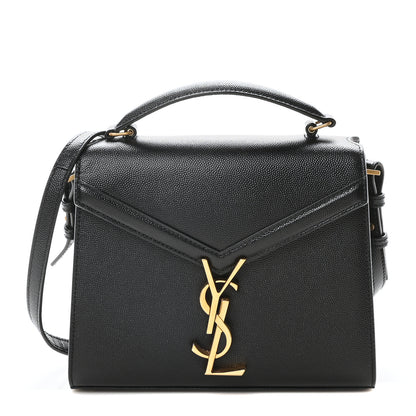 Saint Laurent Grain de Poudre Mini Classic Monogram Cassandra Top Handle Black 1 of 11