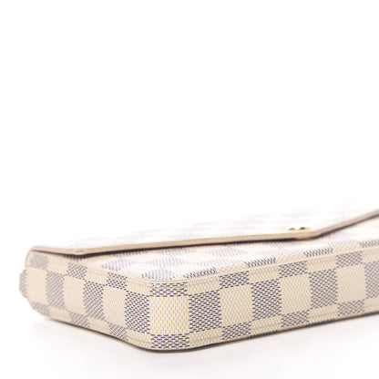 Louis Vuitton Damier Azur Pochette Felicie Chain Wallet Rose Ballerine 7 of 11