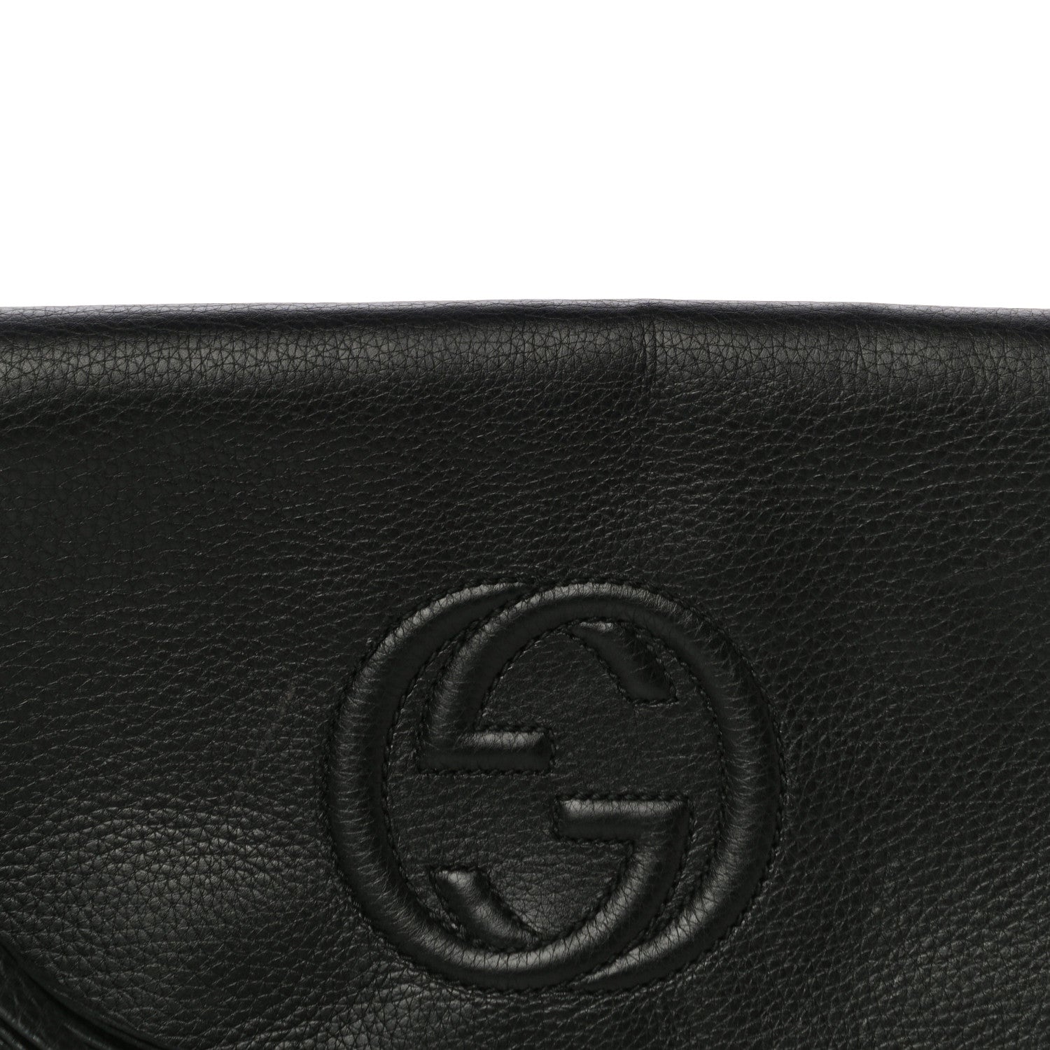 Gucci Pebbled Calfskin Medium Soho Clutch Black 9 of 19