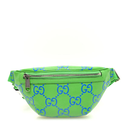 Gucci Calfskin GG Tennis Bi-Color Embossed Belt Bag Joy Green Joy Blue 1 of 10
