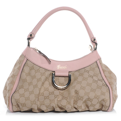 Gucci Monogram Medium D Gold Ring Hobo Pink 1 of 8