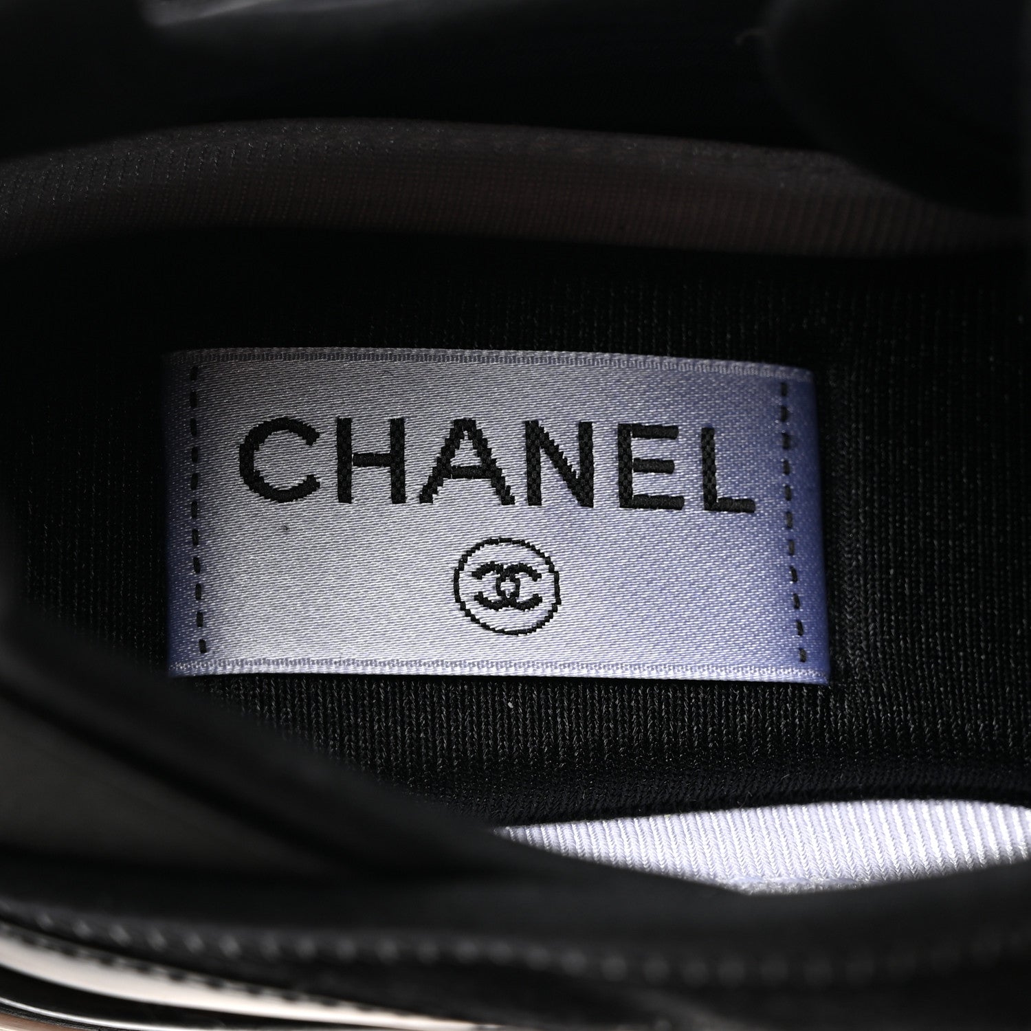 Chanel Velvet Calfskin Mixed Fibers CC Sneakers 37 Black 6 of 9