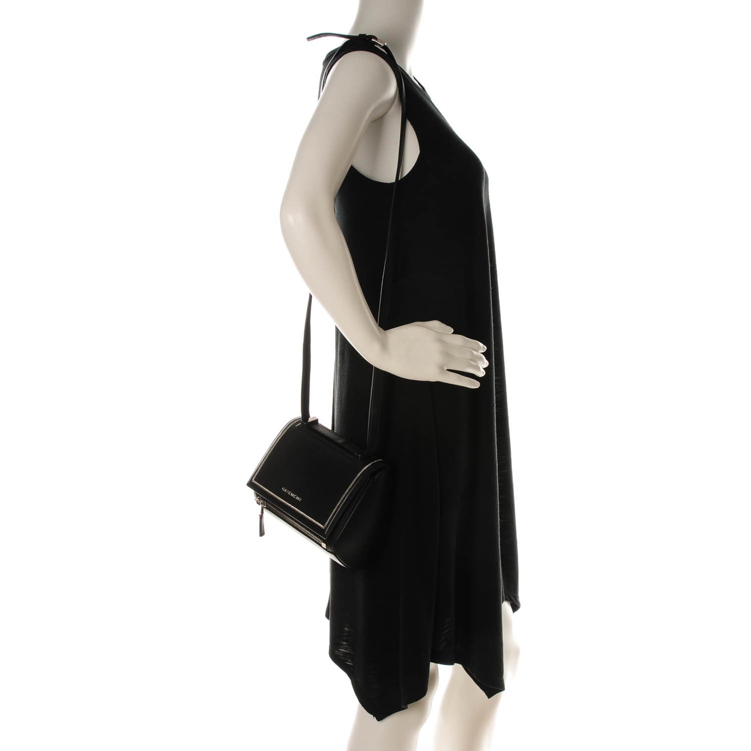 Givenchy Calfskin Chain Embellished Mini Pandora Box Crossbody Bag Black 2 of 11