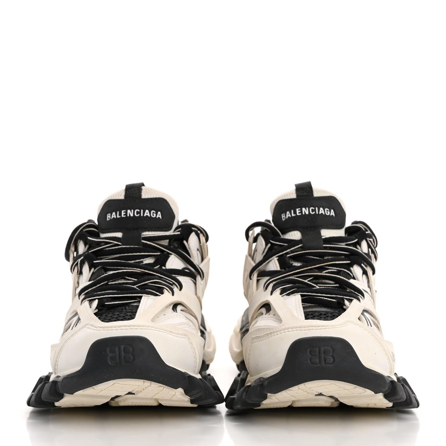 Balenciaga Rubber Mesh Bi-Color Mens Track.2 Open Sneakers 36 Beige Black 3 of 13