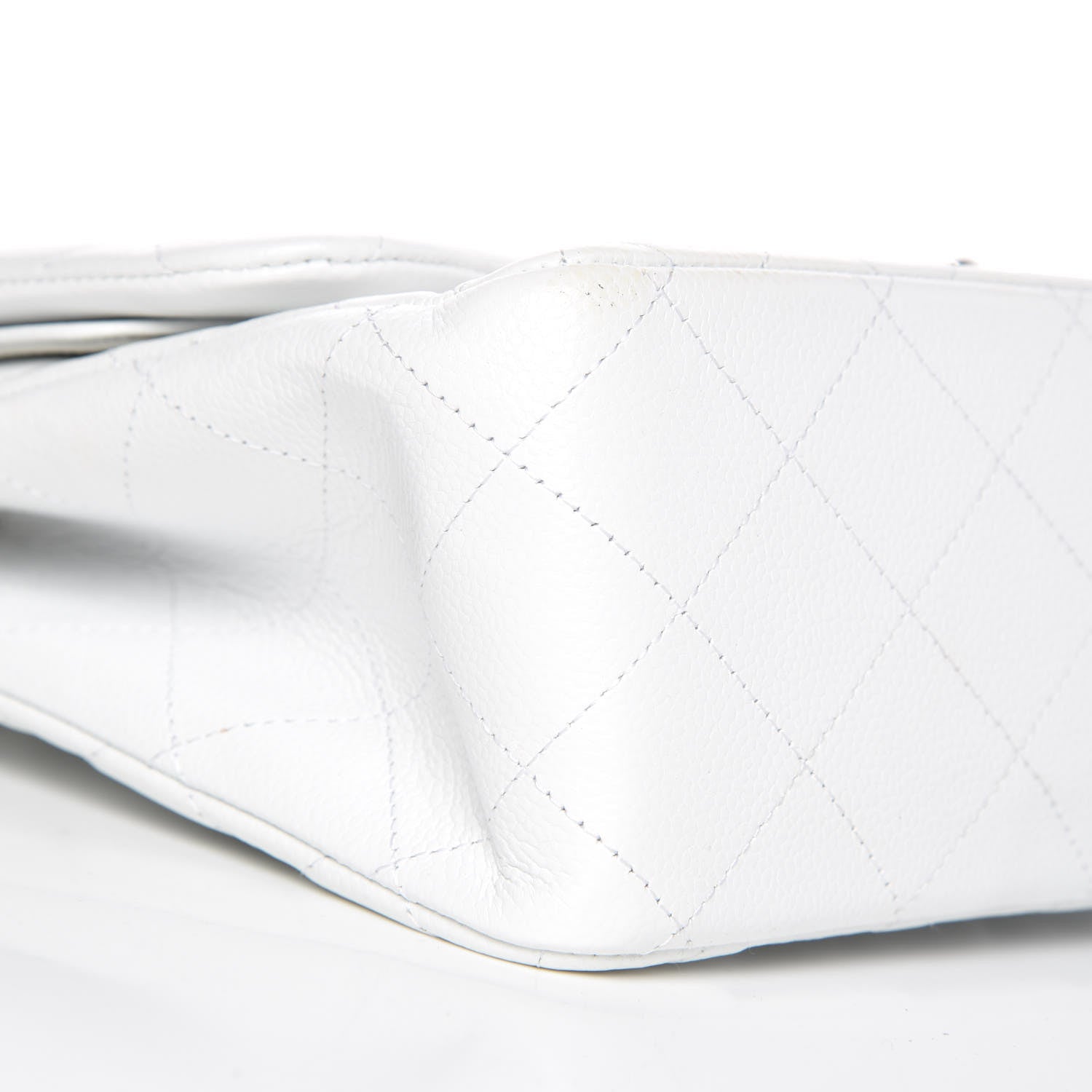 Chanel Caviar Quilted Jumbo Double Flap White 5 of 15