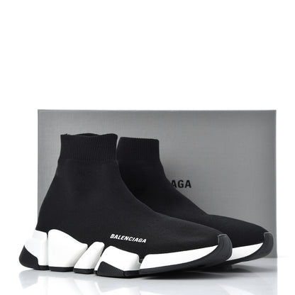 Balenciaga Technical 3D Recycled Knit Bi-Color Sole Mens Speed 2.0 Sneakers 39 Black White 11 of 11