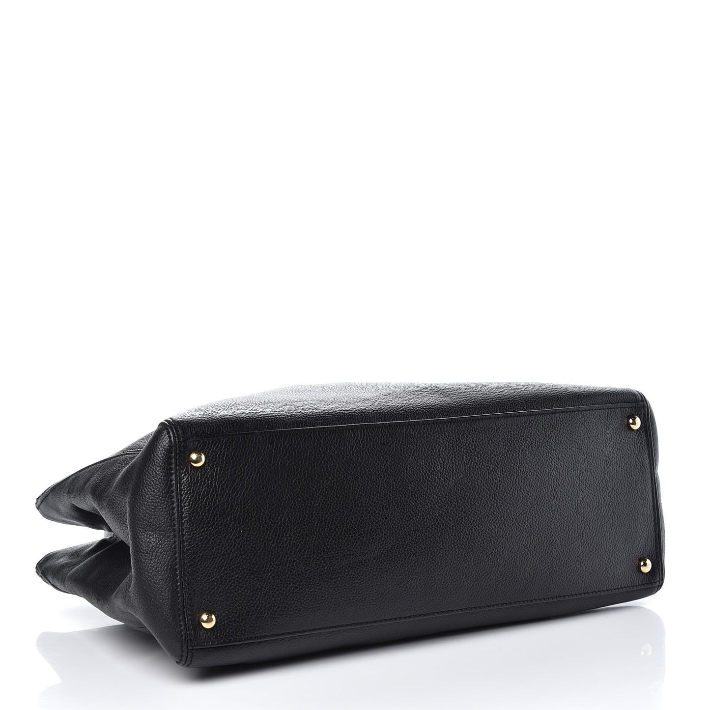 Calfskin Cerf Executive Shopper Tote Black