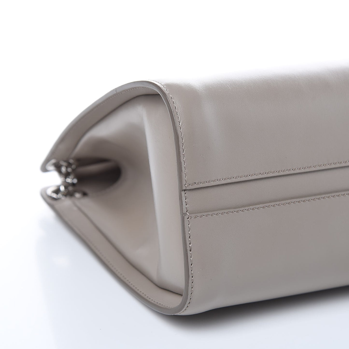 Shiny Calfskin Medium Annie Shoulder Bag Motty Grey