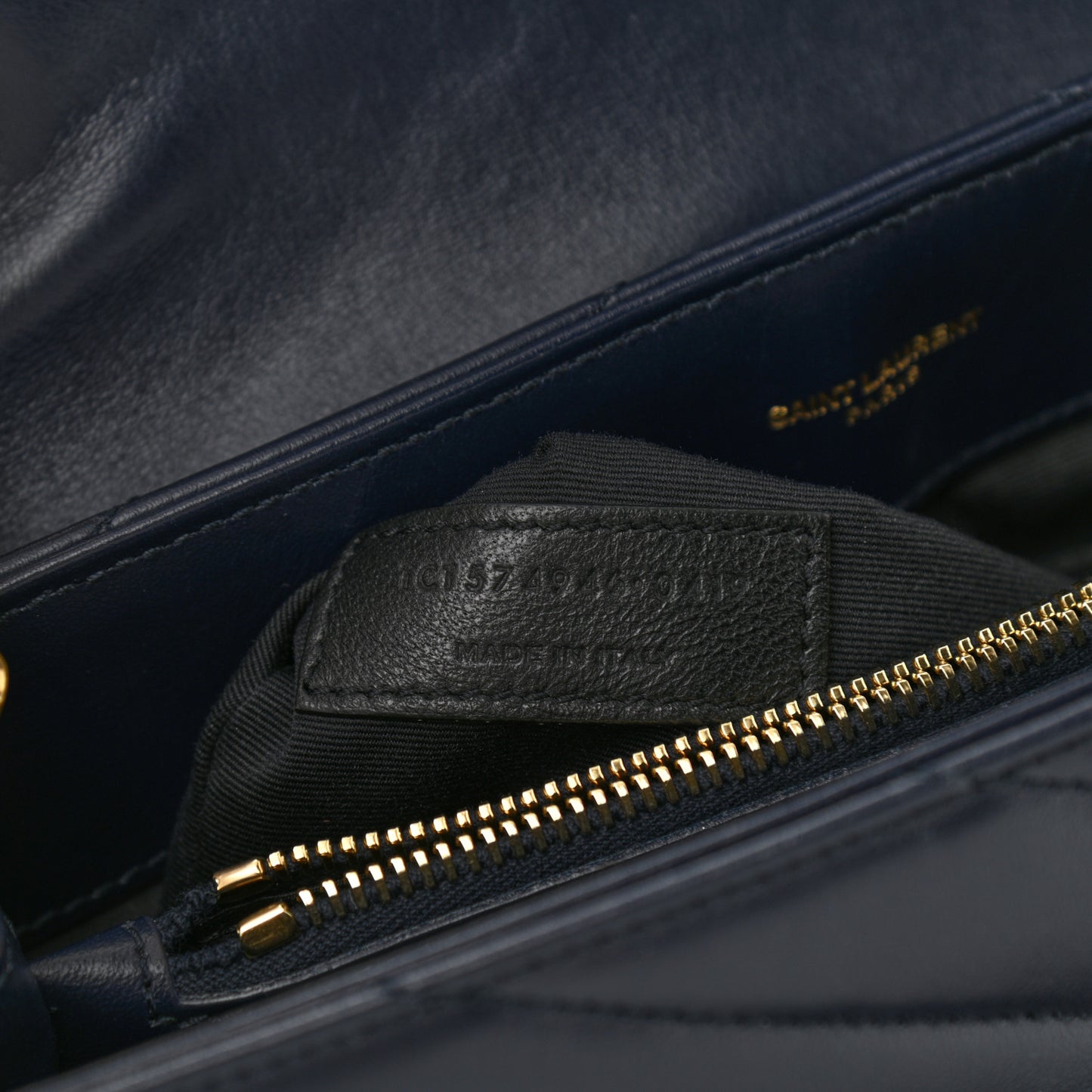 Calfskin Y Quilted Monogram Medium Loulou Chain Satchel Deep Marine