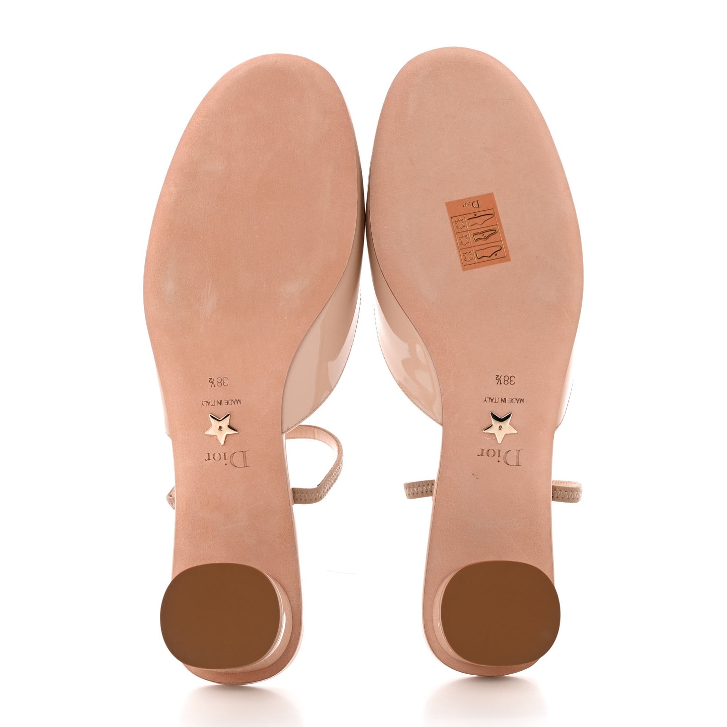 Patent Dior Day Slingback 35mm Pumps 38.5 Nude