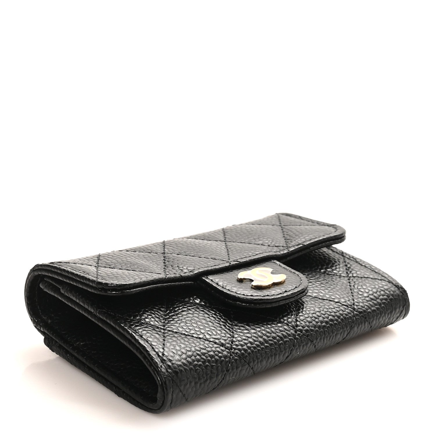 Chanel Caviar Quilted Flap Card Holder Wallet Black 4 of 9