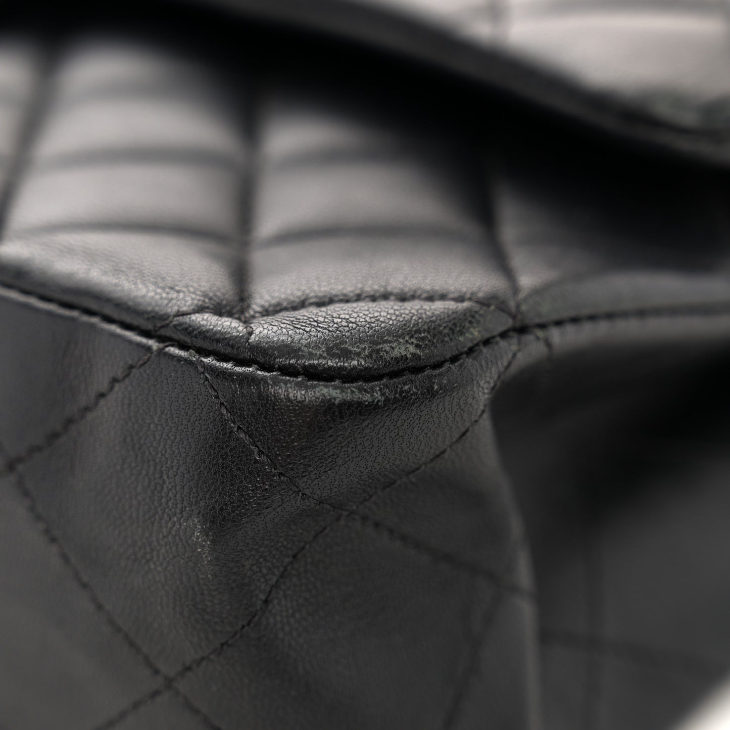 Lambskin Quilted Medium Double Flap Black