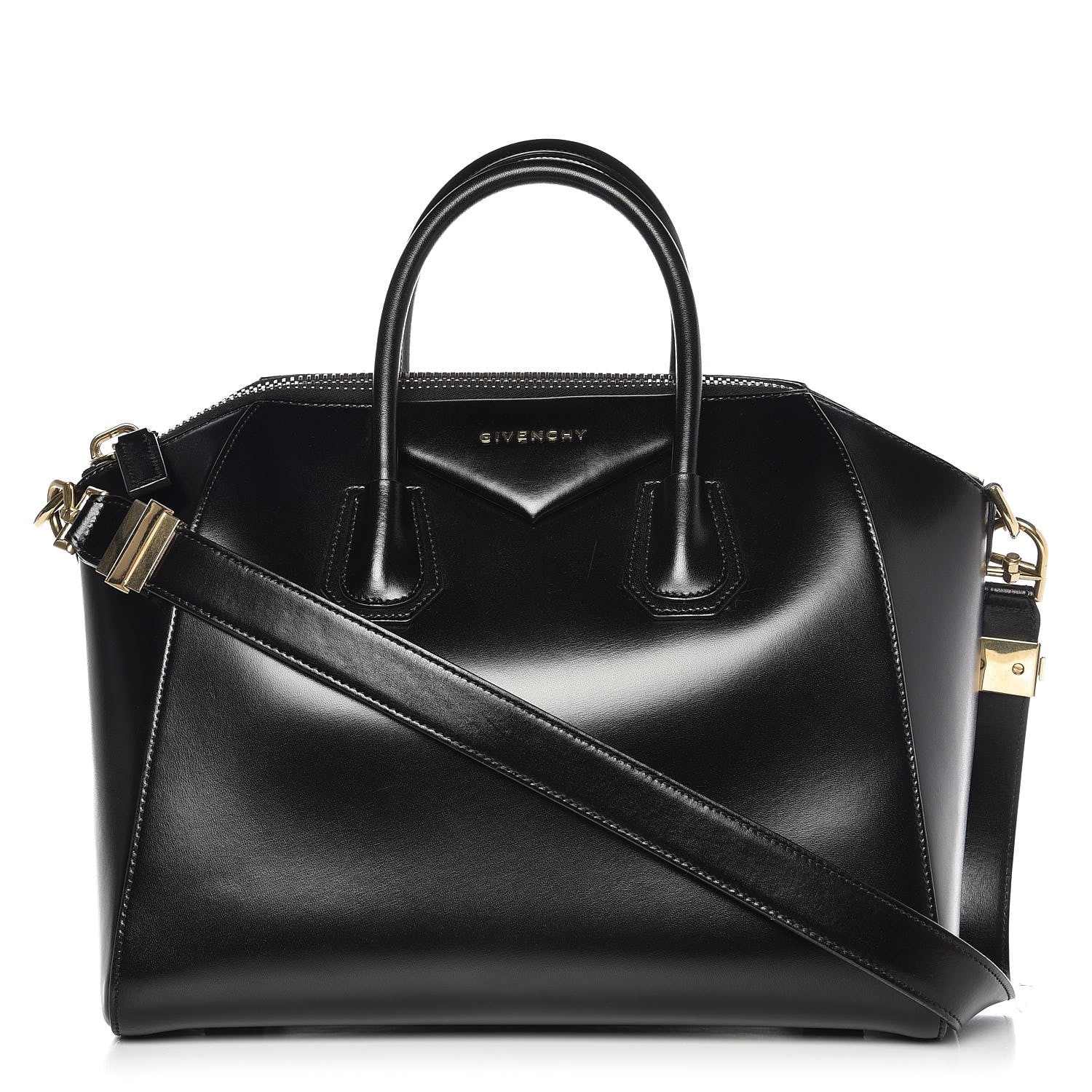 Givenchy Shiny Lord Calfskin Medium Antigona Black 1 of 8