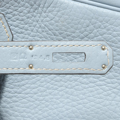 Hermes Taurillon Clemence Birkin 30 Bleu Lin 9 of 10