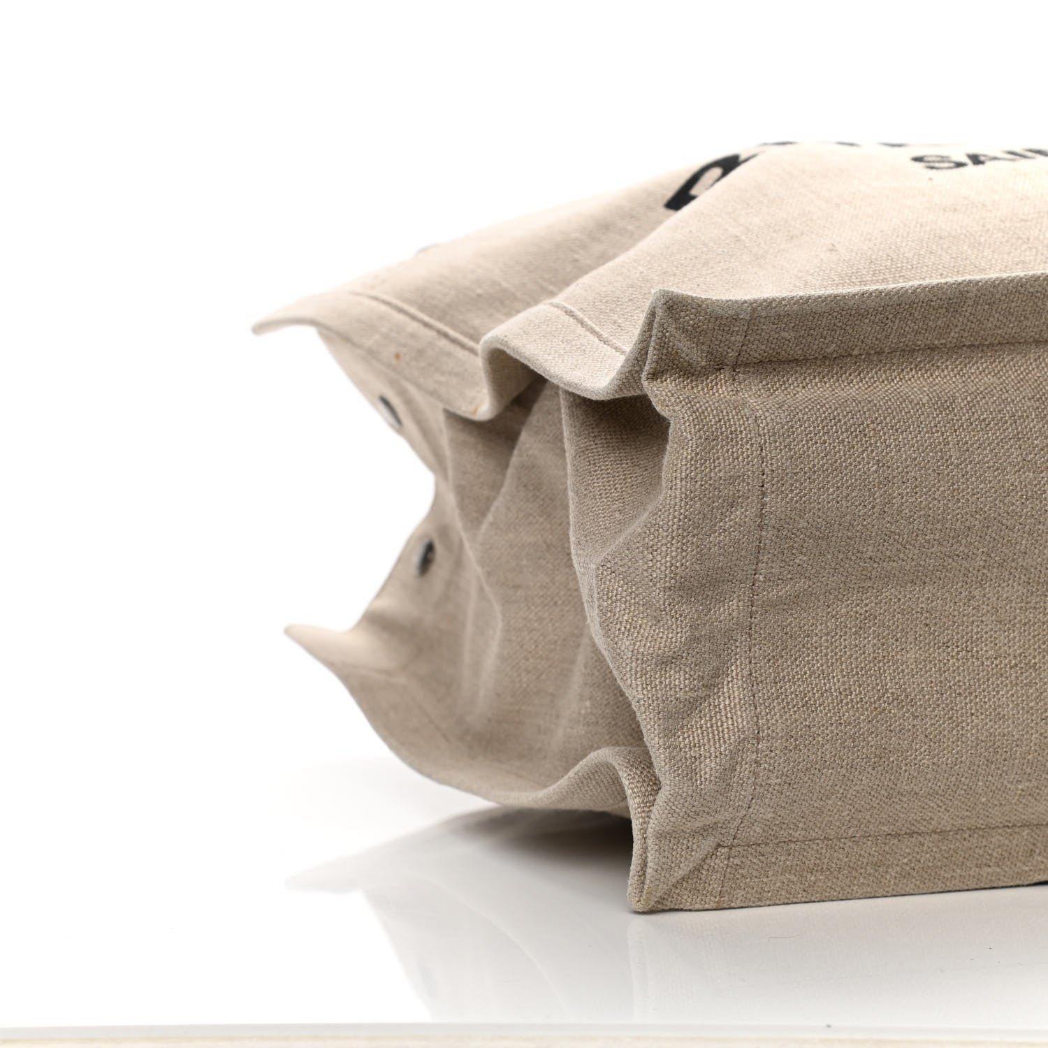 Saint Laurent Linen Calfskin Rive Gauche Tote Tan 7 of 17