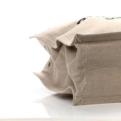 Saint Laurent Linen Calfskin Rive Gauche Tote Tan 7 of 17