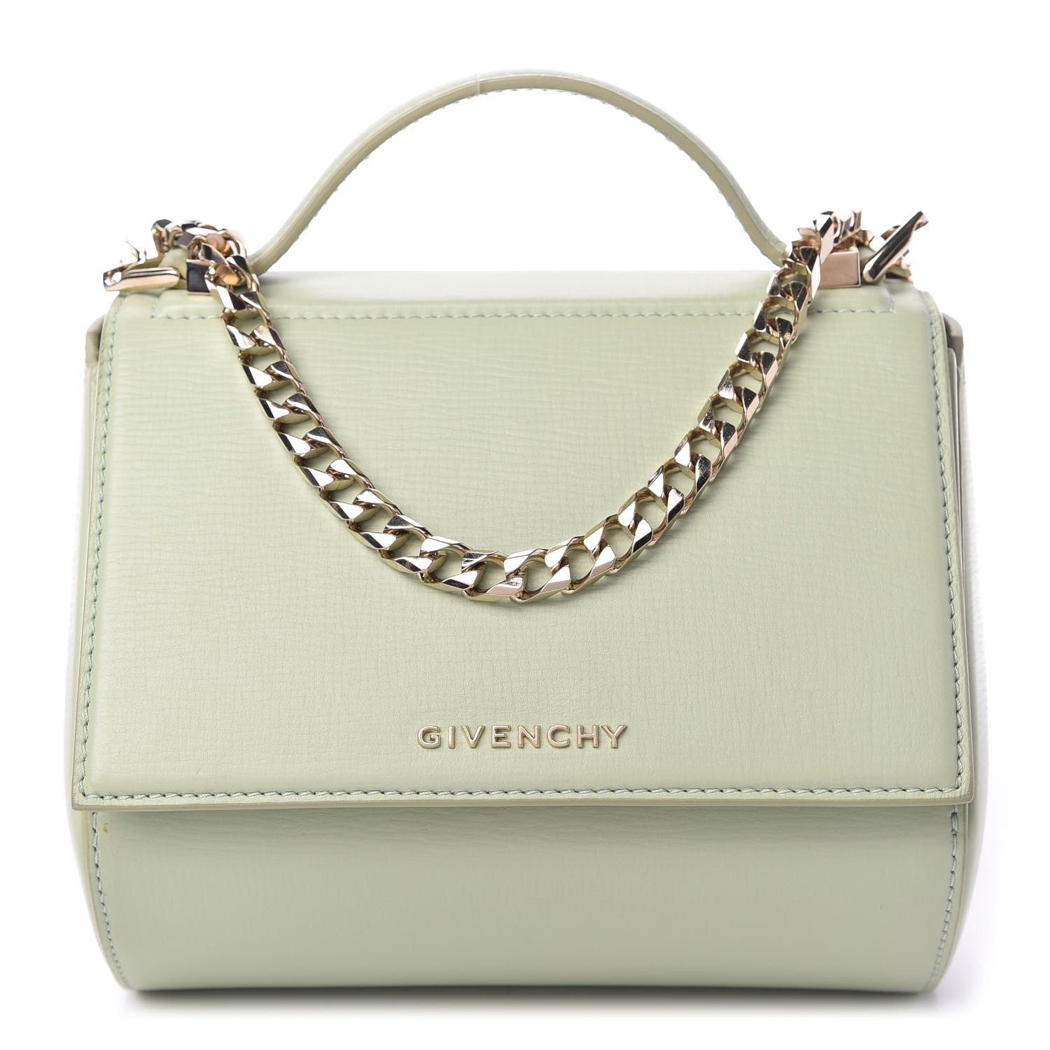 Givenchy Textured Calfskin Mini Pandora Box Chain Crossbody Bag Aqua Green 1 of 10