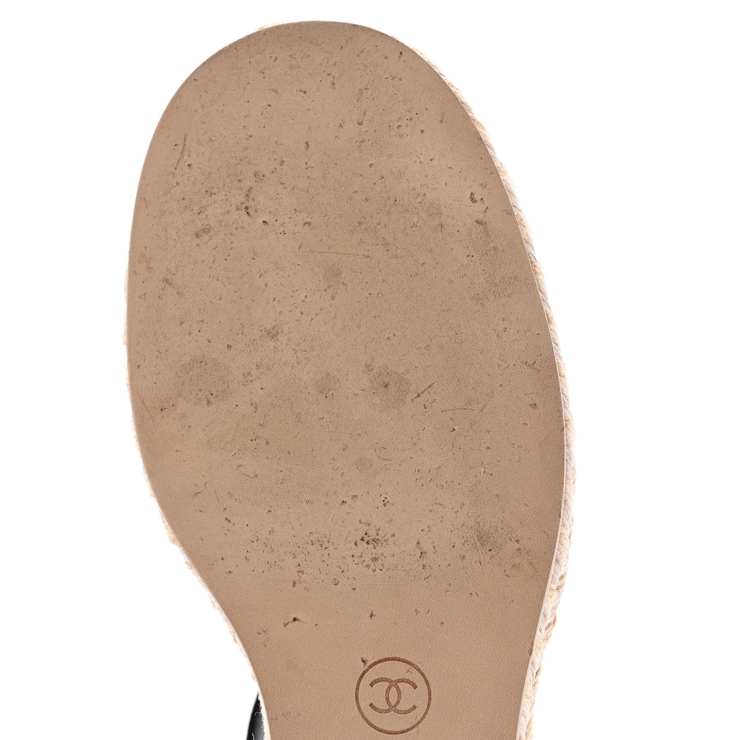 Satin Grosgrain CC Espadrilles Wedges 37 Black