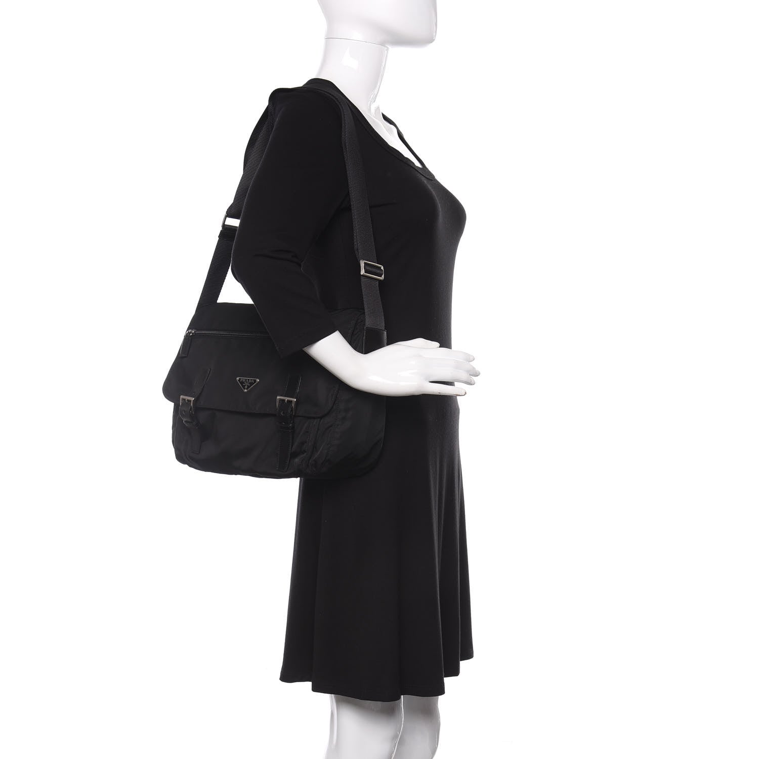 Prada Nylon Vela Messenger Bag Black 2 of 10