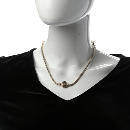 Chanel Crystal CC Chain Short Necklace Gold 2 of 5