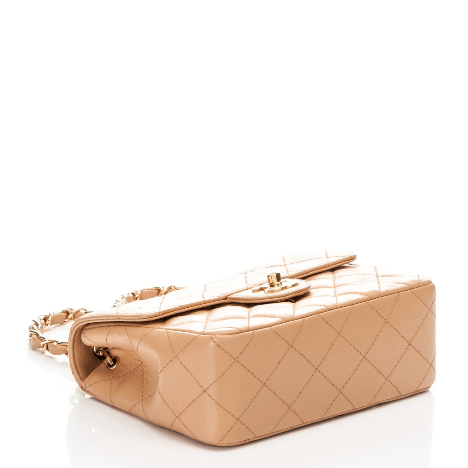 Chanel Lambskin Quilted Mini Square Flap Beige 4 of 7