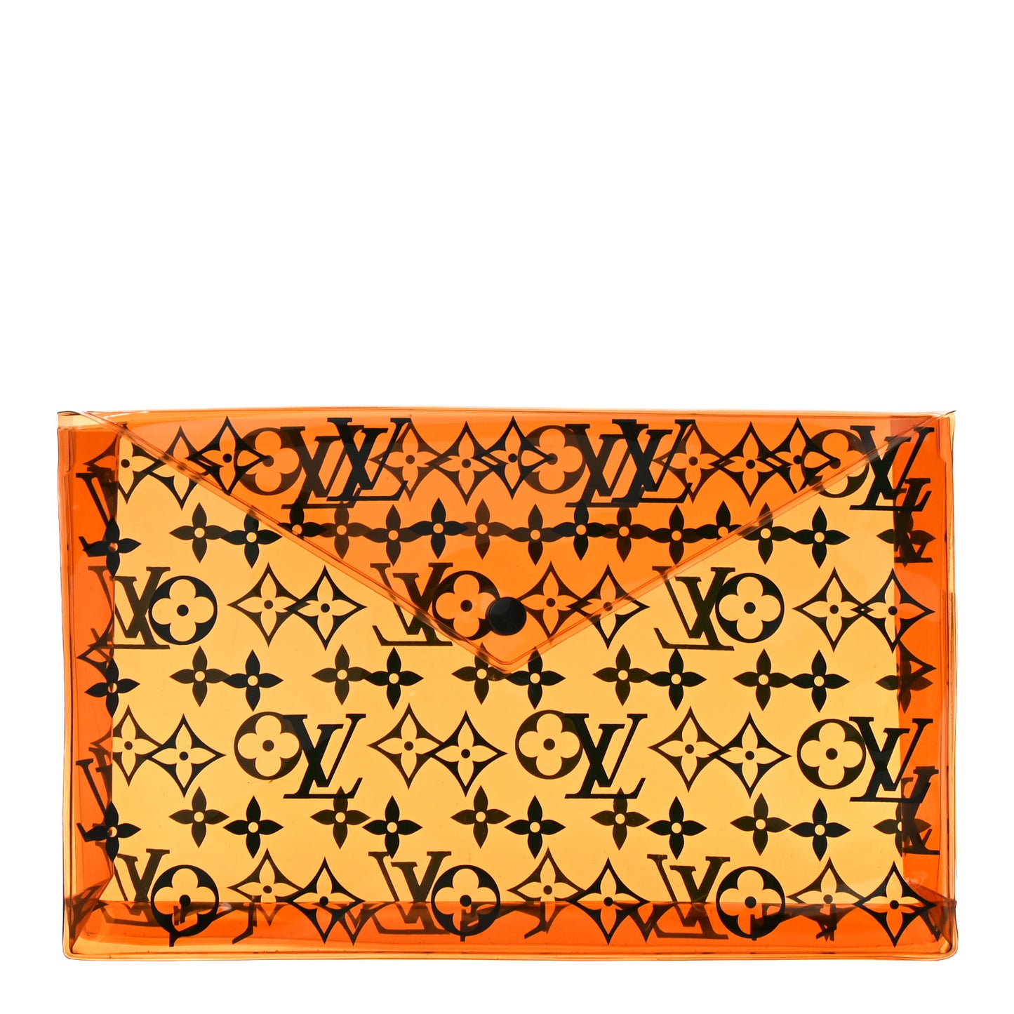 PVC Monogram Printed Envelope Pouch Orange