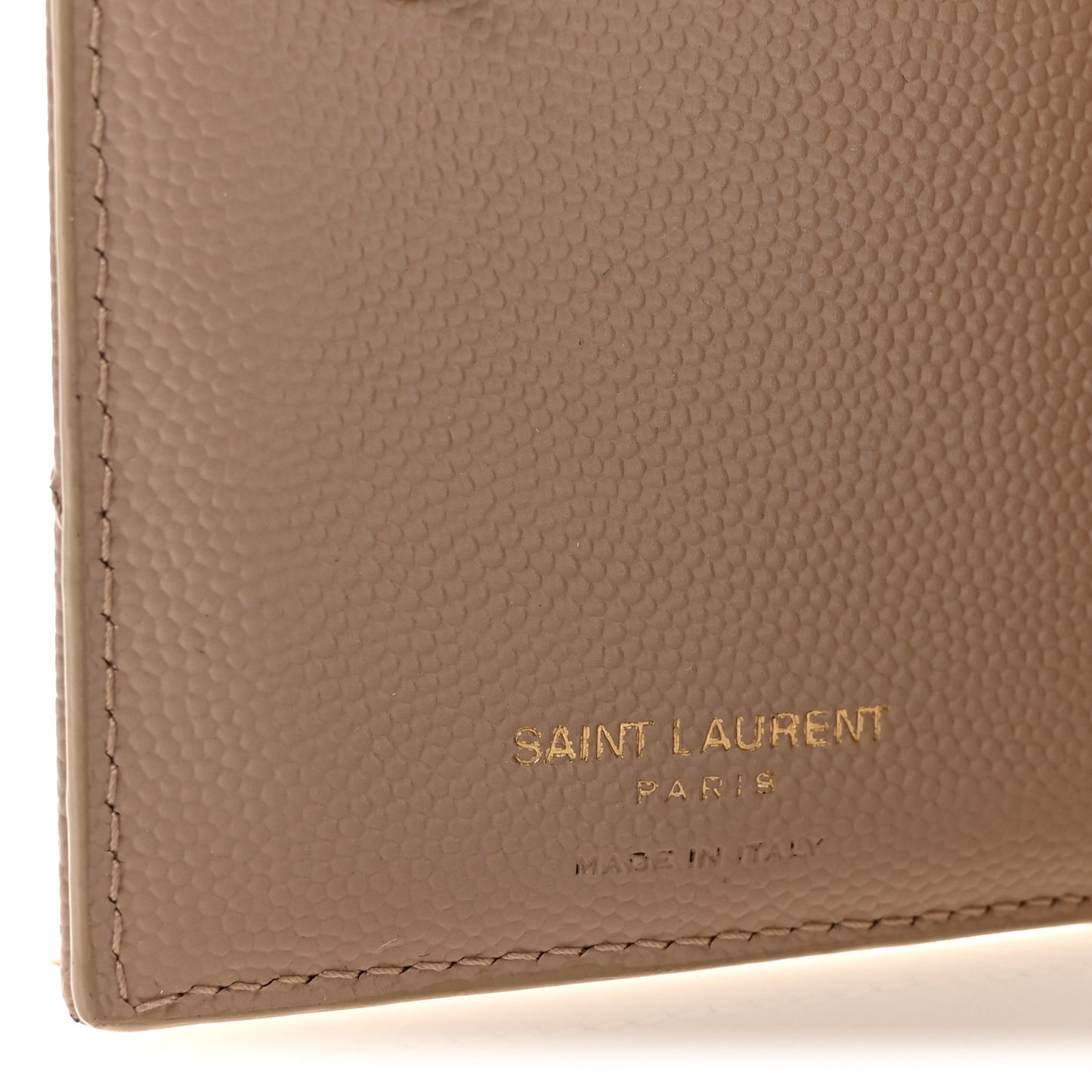 Grain De Poudre Matelasse Chevron Monogram Zipped Card Case Dark Beige