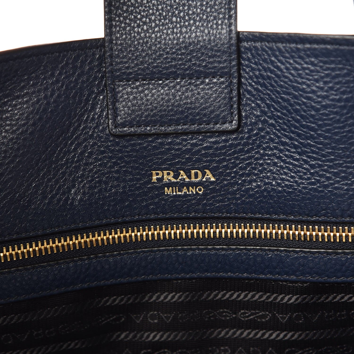 Prada Vitello Daino Side Zip Tote Baltico 6 of 13
