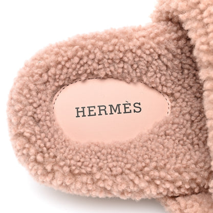 Hermes Woolskin Womens Chypre Sandals 38 Bois De Santal 7 of 8