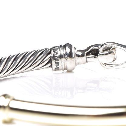 David Yurman Sterling Silver 14K Yellow Gold 5mm Metro Cable Bracelet 5 of 6