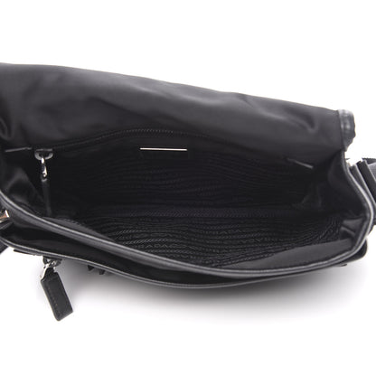 Prada Tessuto Nylon Saffiano Logo Messenger Bag Black 5 of 10