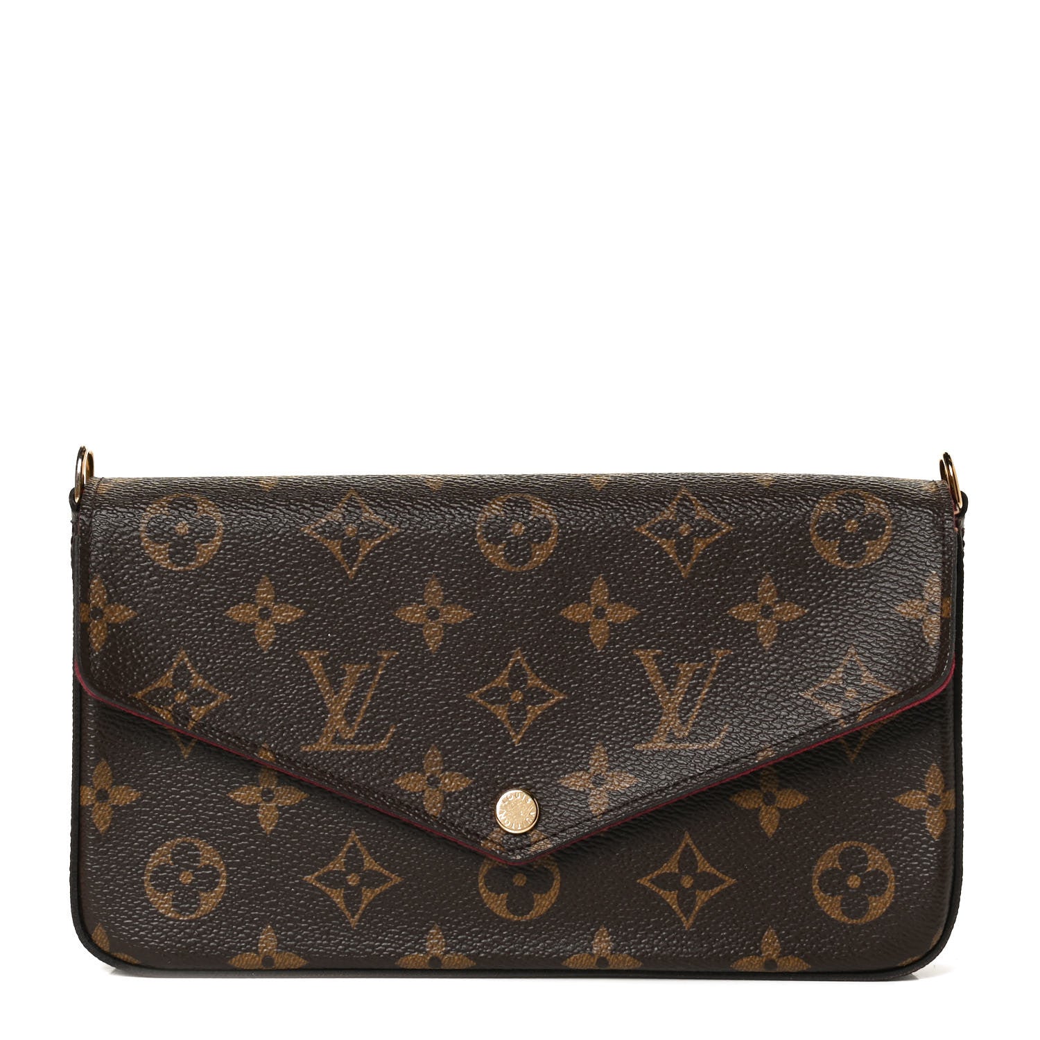Louis Vuitton Monogram Pochette Felicie Chain Wallet Fuchsia 2 of 18