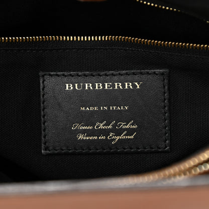Burberry Grainy Calfskin House Check Medium Banner Tote Tan 6 of 18
