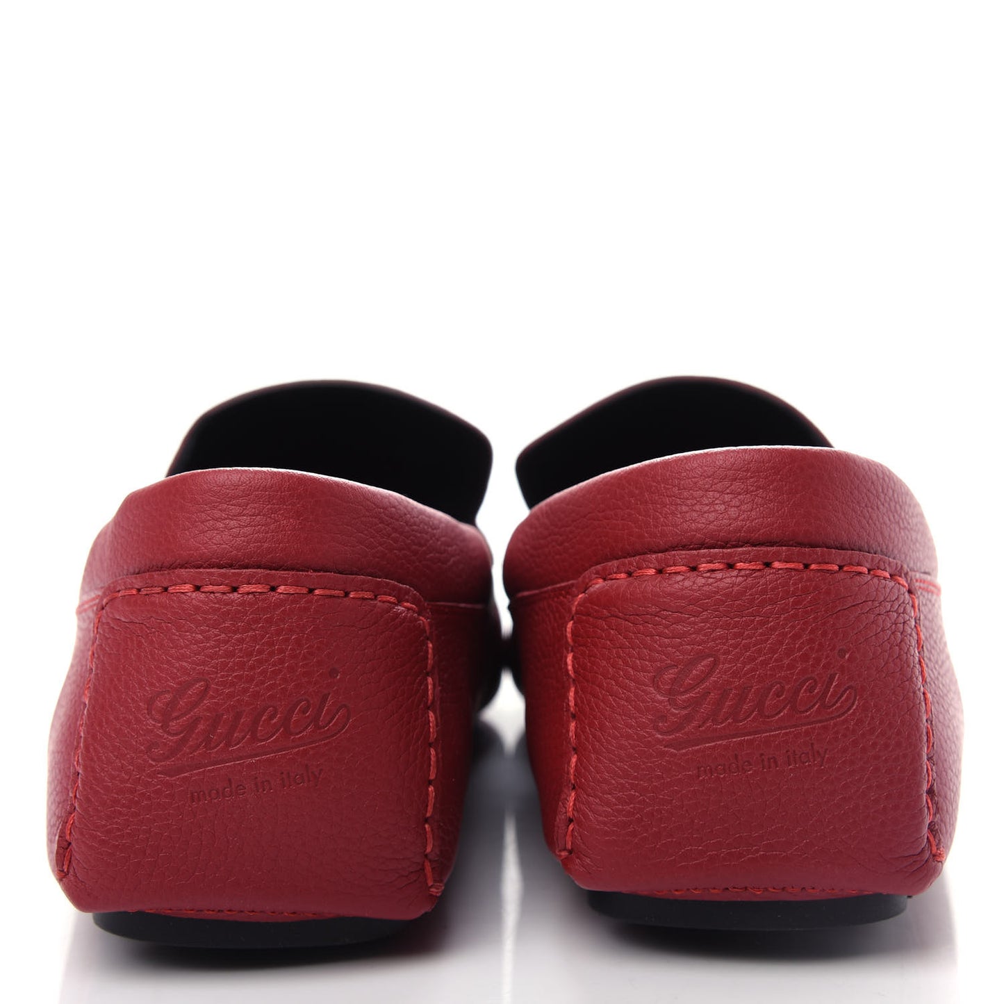 Calfskin Web Mens Driver Loafers 11 Red