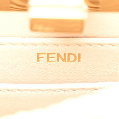 Fendi Vitello King Shiny Nappa Intreccio Petite Peekaboo I SEE U Satchel Camelia 7 of 13
