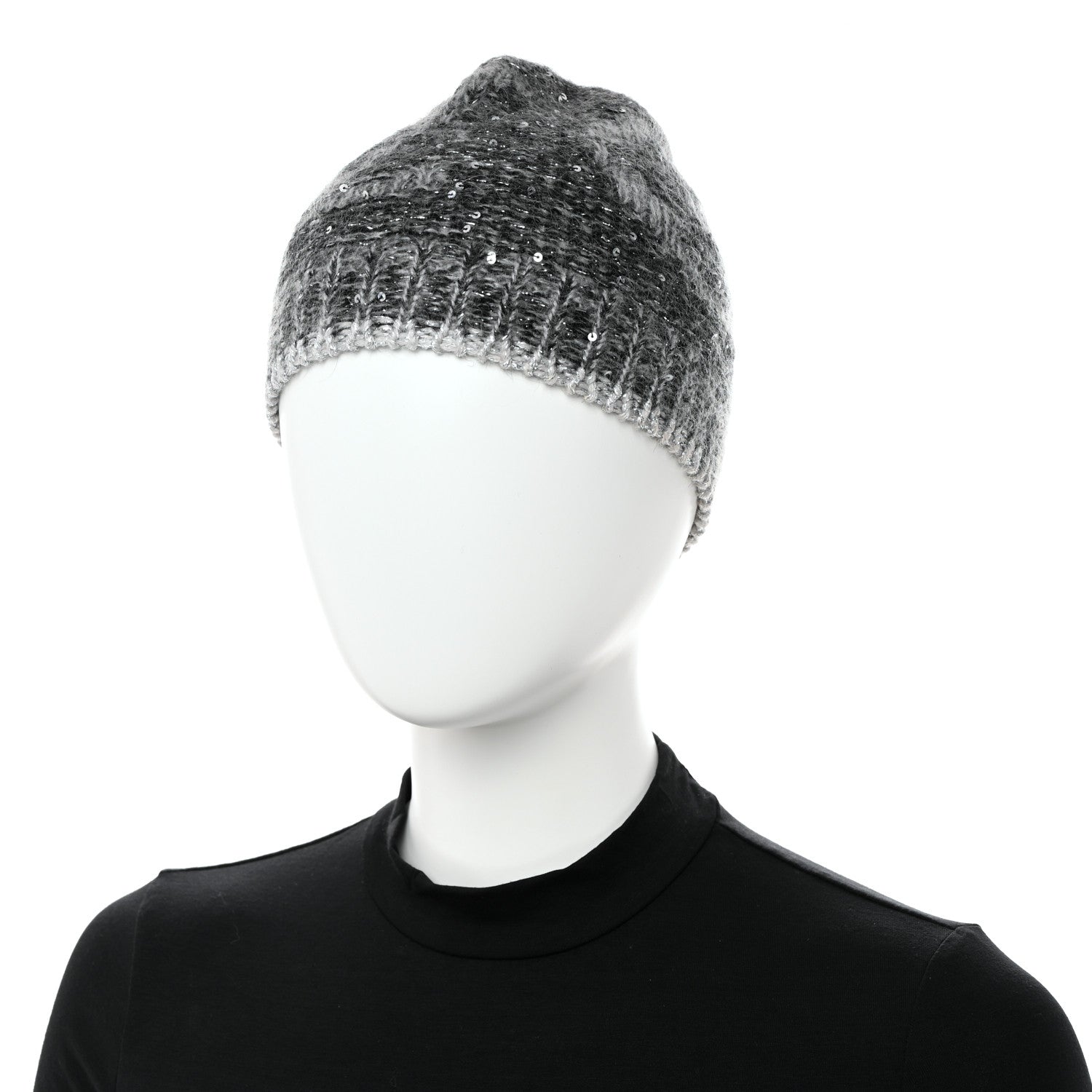Louis Vuitton Monogram Glitter Sunset Beanie Hat Grey 2 of 5