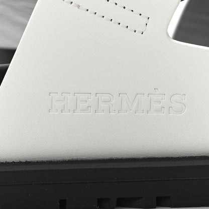 Hermes Calfskin Womens Chypre Sandals 39.5 White 5 of 9