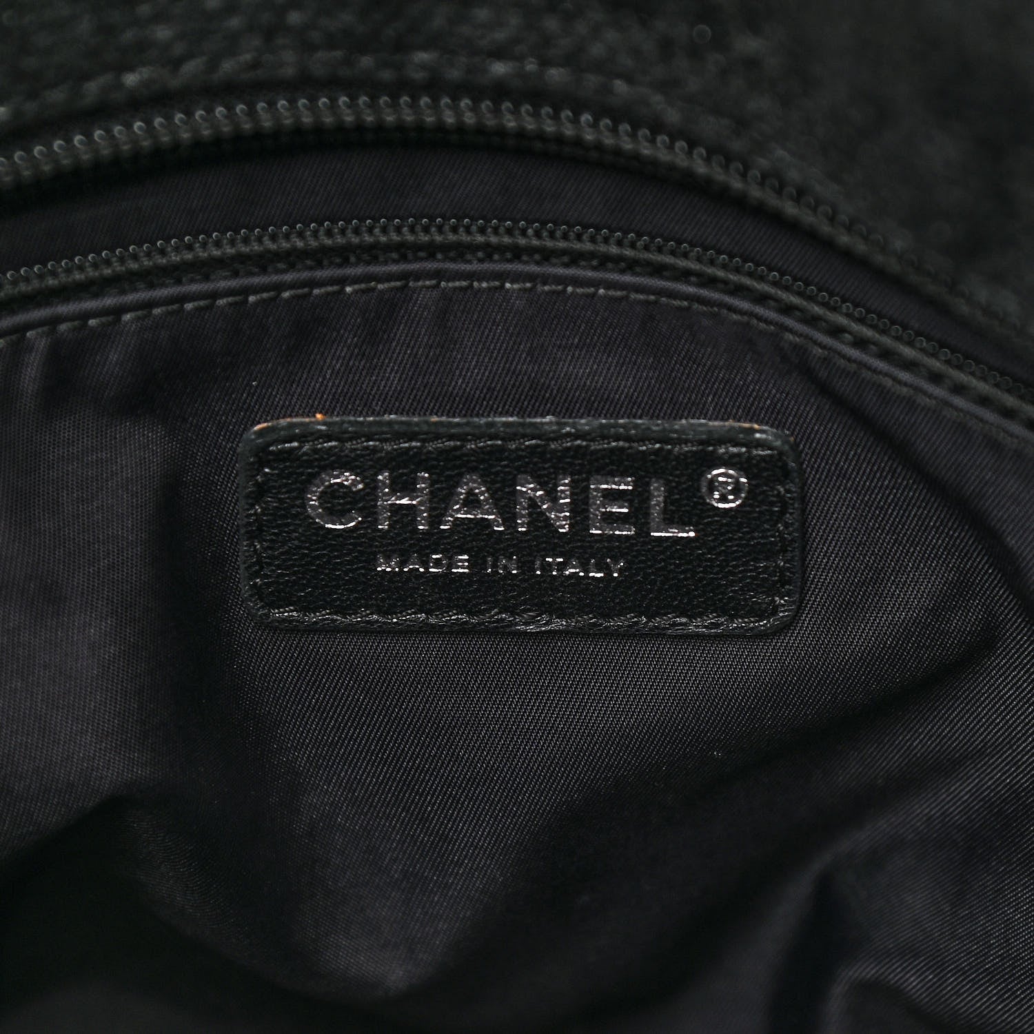 Chanel Coated Canvas Quilted Small Paris Biarritz Tote Black 6 of 14