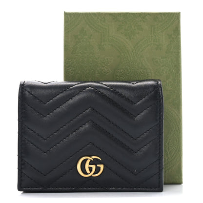 Gucci Calfskin Matelasse GG Marmont Card Case Wallet Black 9 of 9