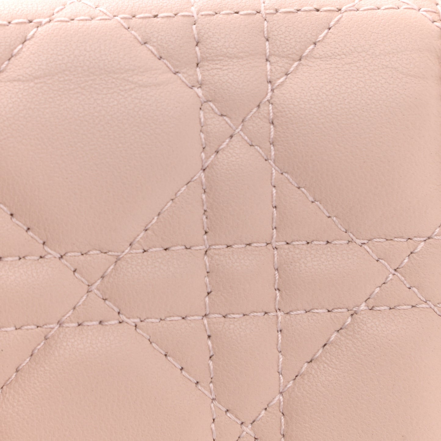 Lambskin Cannage Small Lady Dior Flap Card Holder Light Pink