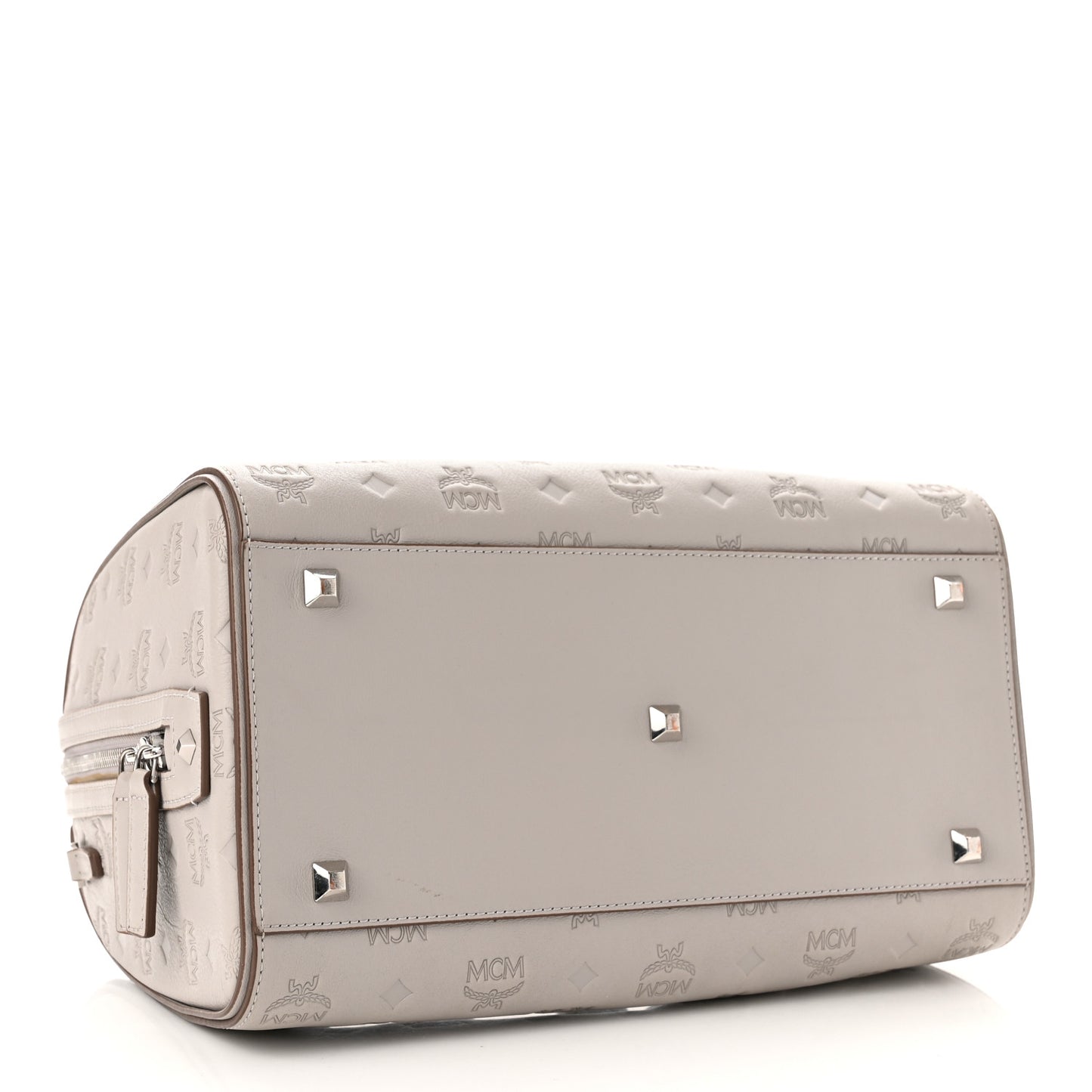 Calfskin Ottomar Monogram Essential Boston Bag Dove