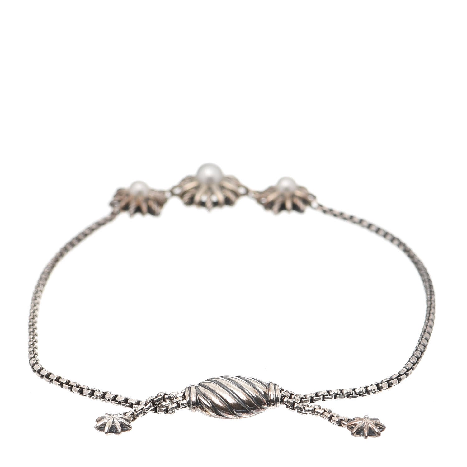 David Yurman Sterling Silver Pearl Starburst Bracelet 3 of 4